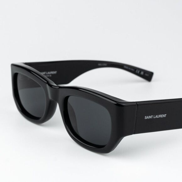 NEW Saint Laurent SL713 001 Black Grey Rectangle Unisex Sunglasses main image 10
